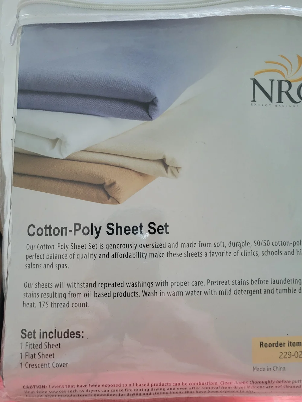 Massage Table Cotton-Poly Sheet Set in White